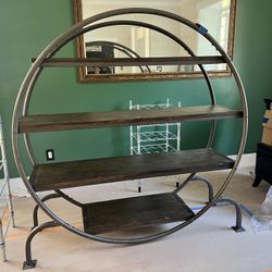 World Market Metal & Wood Round Book Shelf 