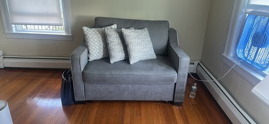 Grey Small Couch // Twin Bed