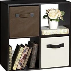 Espresso 4 Cube Shelf W/4 Bins Was$75