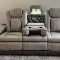 Sofa Leather Power Reclining 
