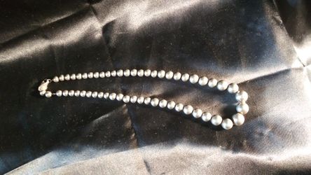 Estate Sterling Silver Graduated Ball Bead Necklace Designer Signed Tiffany & CO.