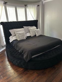 Black corduroy King size mattress & Bed frame