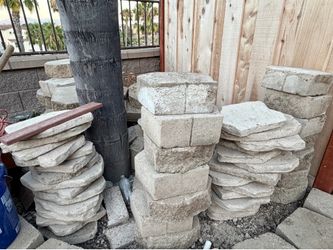 Concrete Retaining Wall Blocks and Stepping Stones  $200 for bundle OBO