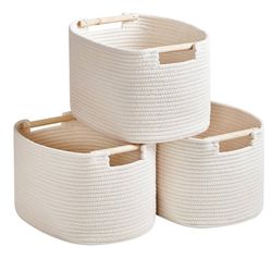 3 Pack Storage Basket for Cabinet and Toy Organization - 13"x9.8"x8.7" Baskets for Storage