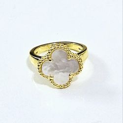 Best Quality 18k gold Clover Floral Women's ring Gift