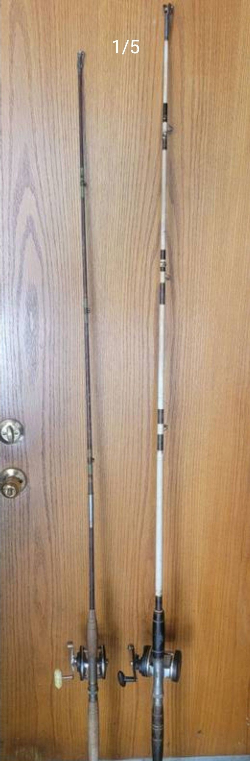 Penn 60 and Tidewater 30L Reels_
Set of two vintage rod and reel combos