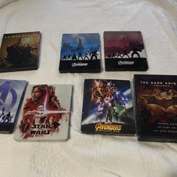Blu-ray dvd steelbook and booklet marvel Avengers, Star Wars and Batman $15 Each