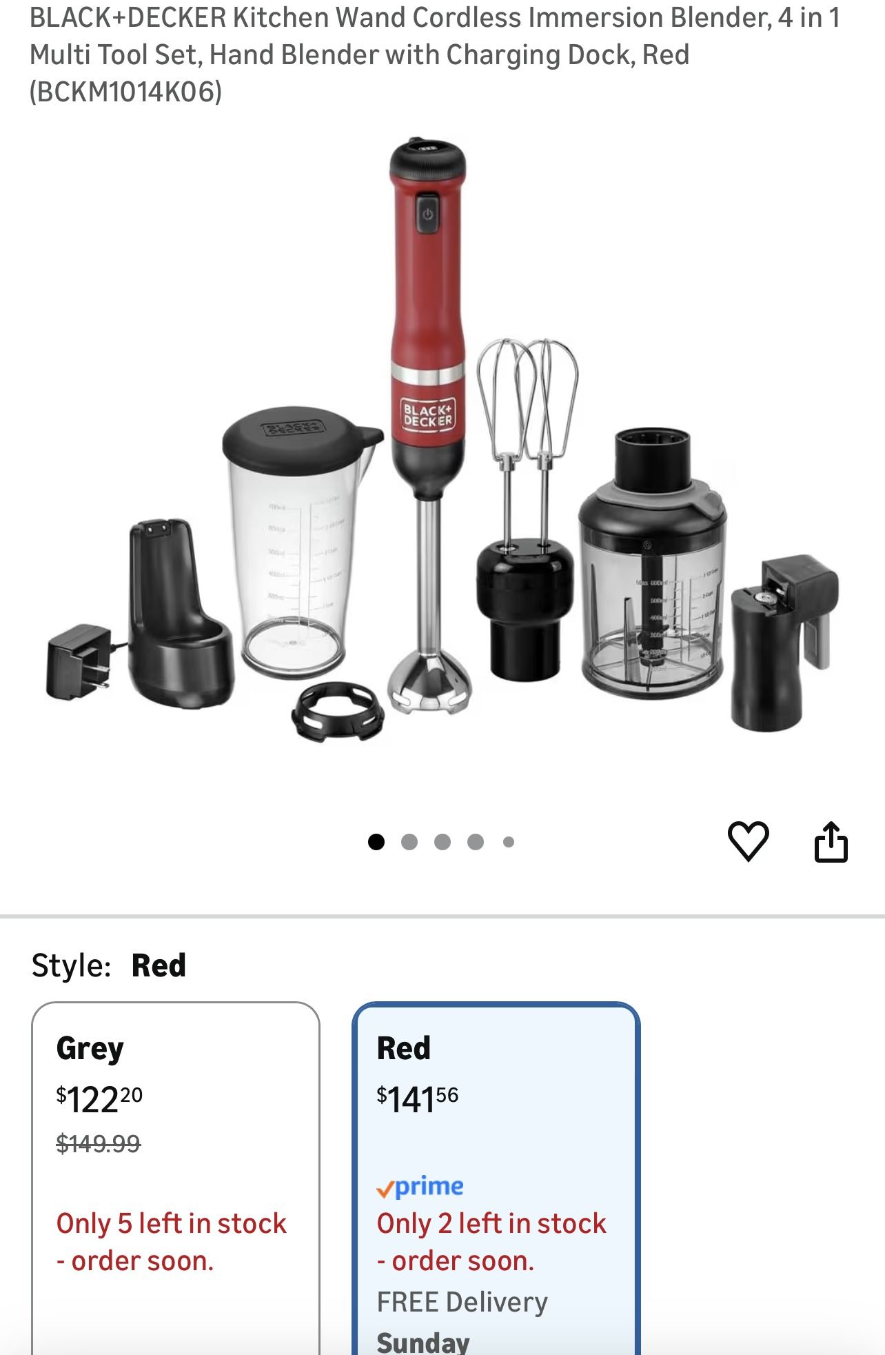 BLACK+DECKER Battery Powered Blender, Red