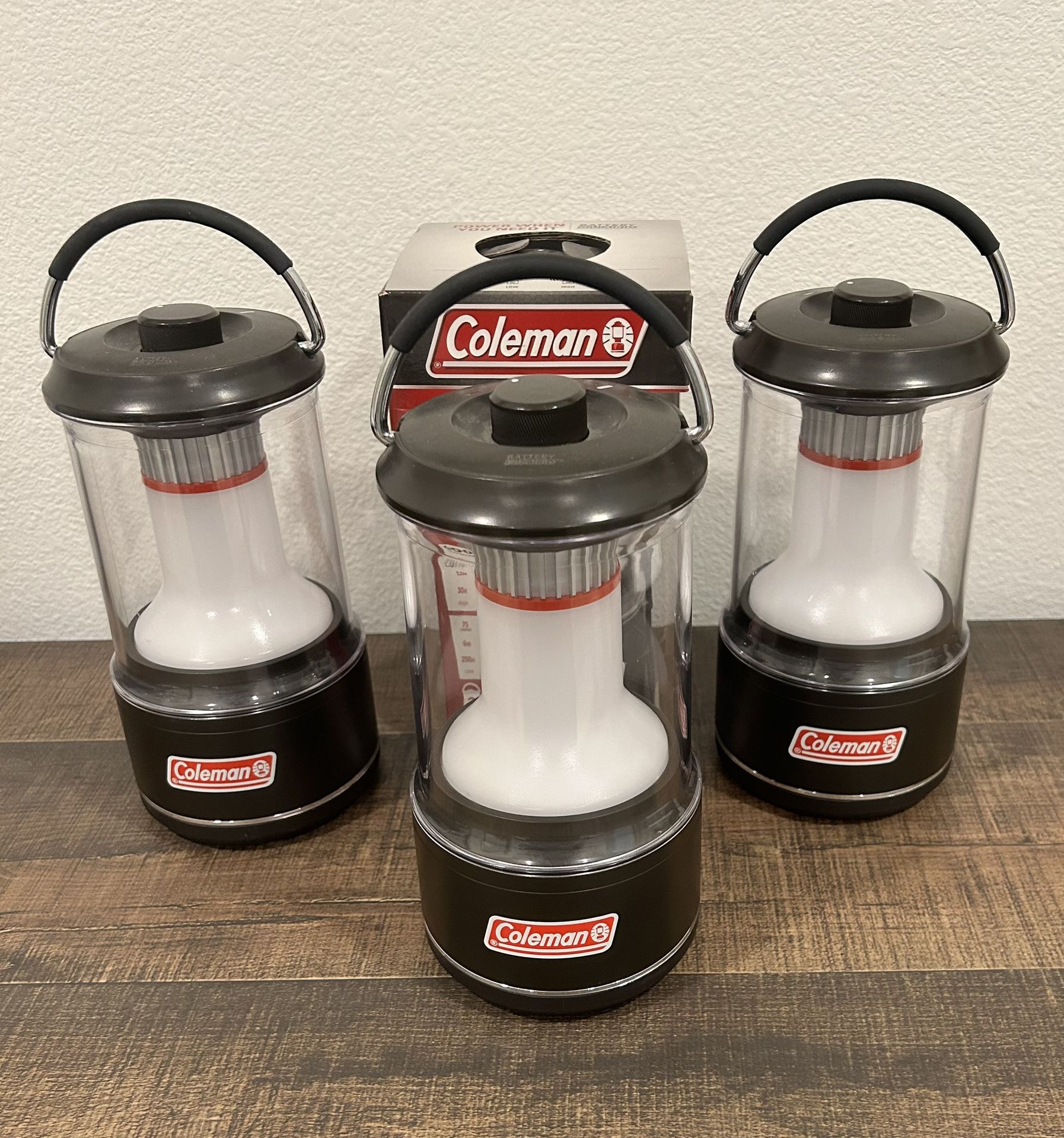 Two Left, $5 Each: Coleman Lanterns - Two Light Modes, With Battery Guard
