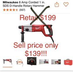 8 Amp Milwaukee corded rotary hammer only $139