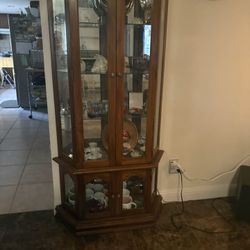 Curio cabinet with light