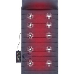 Memory Foam Massage Mat with Heat, 10 Vibrating Motors Full Body Massager Pad for Back Pain Relief
