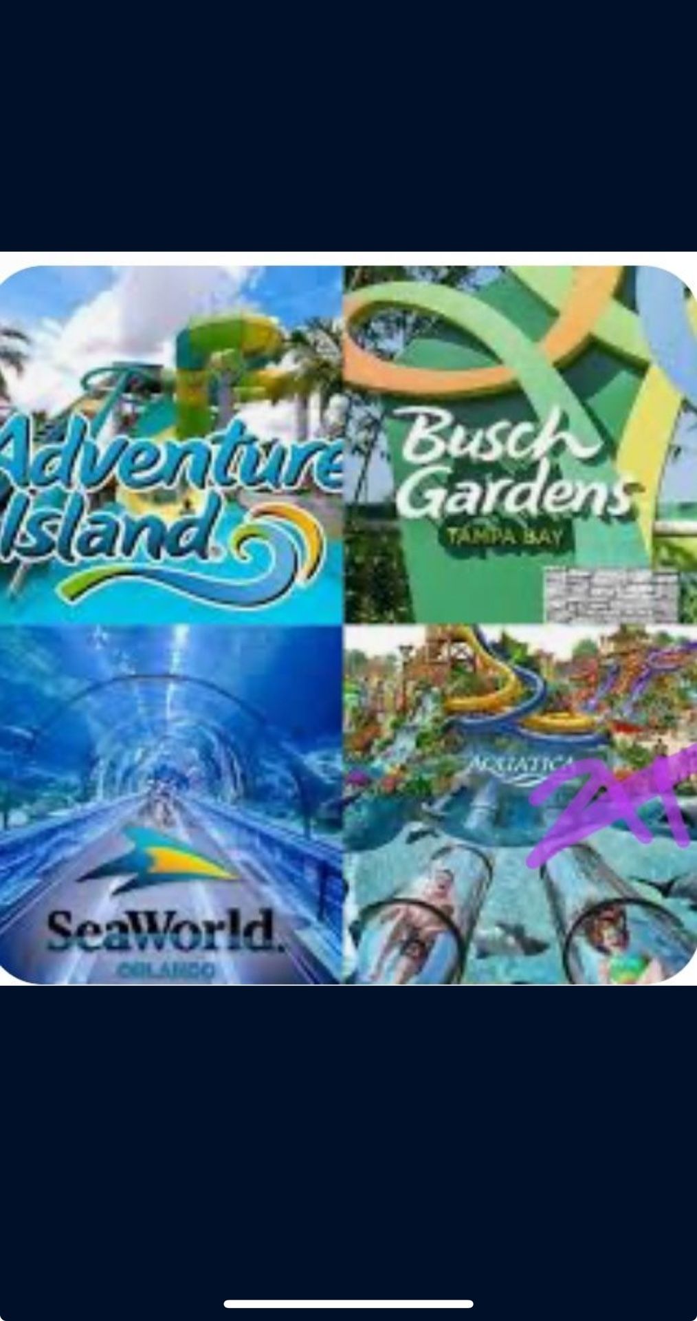 I Have Tickets To The Theme Parks $30 Only Today Or Tomorrow Only!!8