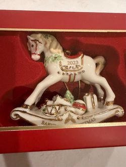 Baby’s first Christmas Lenox rocking horse ornament (2023 edition)