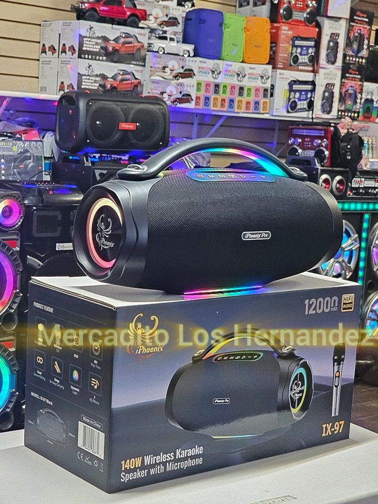 Bluetooth Speaker Portable 🔊Karaoke LED Lights 🔊BOOMBOX Heavy Bass🔊Long 🔋+++ - 🎶IPHOENIX IX-97🎶 - 2025 📲