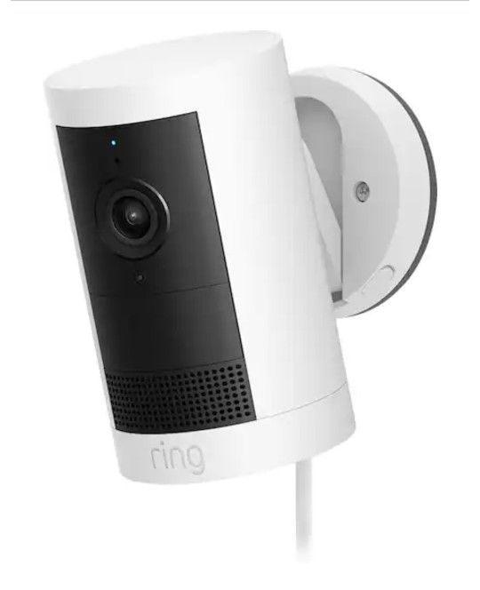 RING Outdoor Cam Plus, Plug-In with 2K Video and Ring Vision, Low-Light Sight, and Mount-Anywhere 