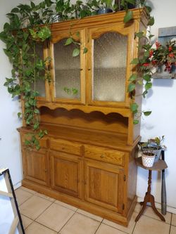Oak China Hutch 