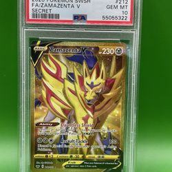 2020 POKEMON SWORD & SHIELD SECRET #212 FULL ART/ZAMAZENTA V PSA 10