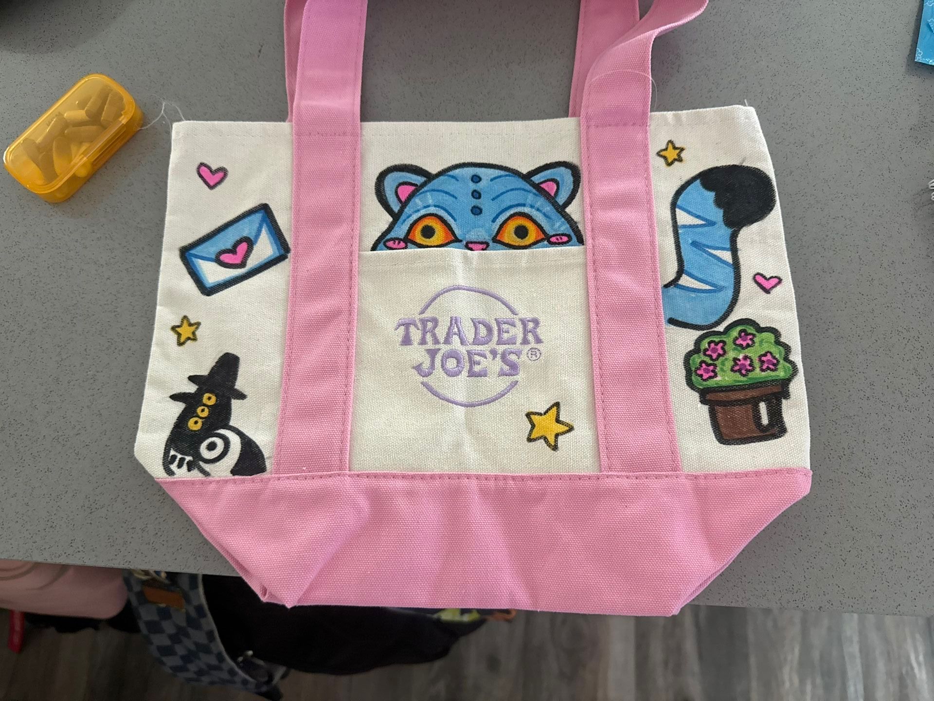 derpy tiger trader joe’s mini tote