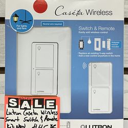 Lutron Caseta Wireless Smart Switch & Remote Kit New