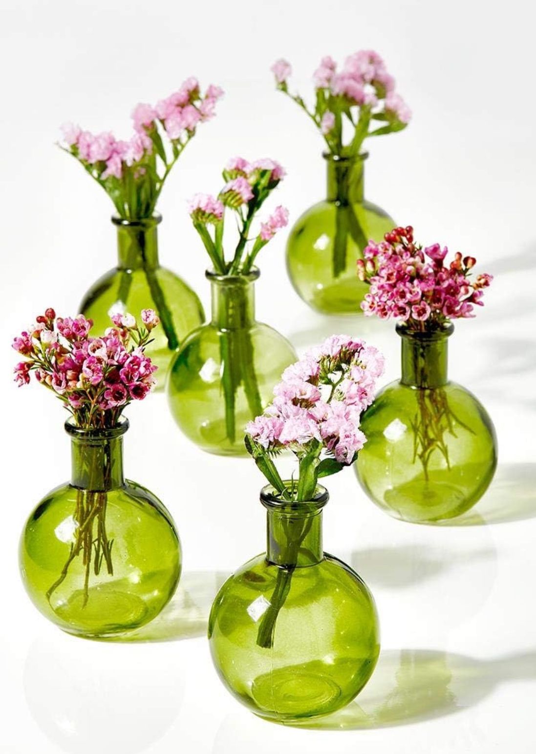 💥NEW 12 Pack Green Small Vases ($50 Retail)