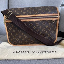 Louis Vuitton Bosphore GM Crossbody Messenger Bag Brown Monogram fits Apple 13” Laptop