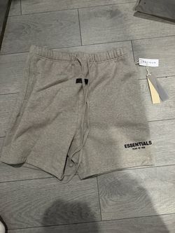 Fear of God Essentials Sweat Shorts dark oat meal size large