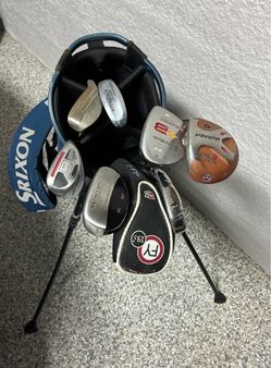 8 golf clubs plus bag $50 total