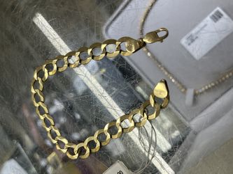 14kt 14 k gold oro solido solid curb link bracelet 9” manilla