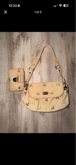 Vintage Disney monogram beige purse