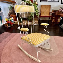 Rocking Chair — Vintage Children’s Rocking Chair (Yellow Stripes)