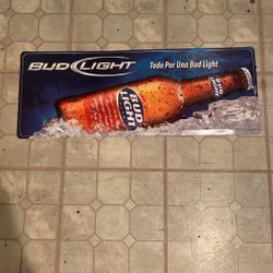 Large metal Bud Light bar sign