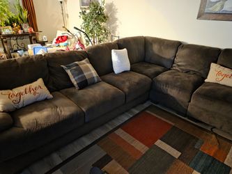 Dark Brown Microfiber Sectional Sofa