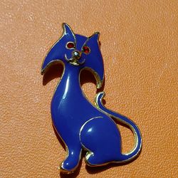 Vtg Cat Brooch
