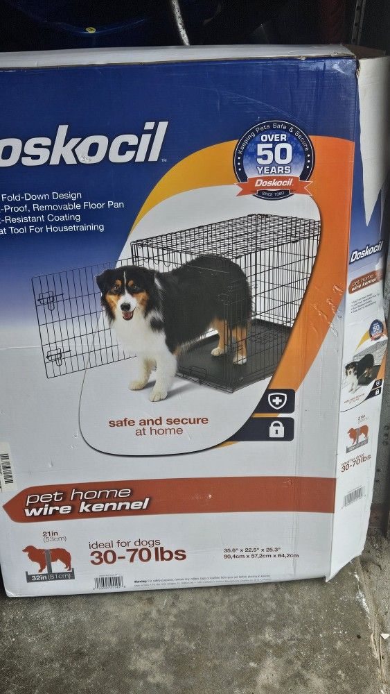 New, Doskocil 30lbs-70lbs, pet home wire kennel (box) firm $25