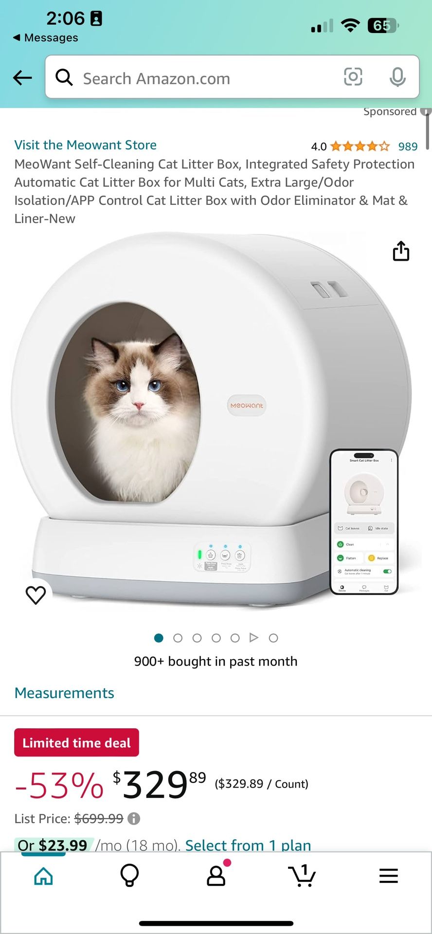 MeoWant Self-Cleaning Cat Litter Box