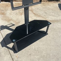Tv Stand Minimal Glass Gloss Black. 
