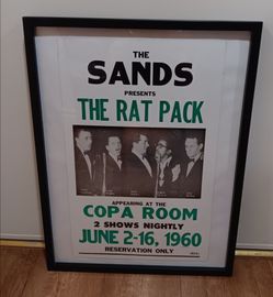 Framed replica concert poster at the Sands Copa room circa:June  1960