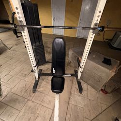 Squat Rack, Olympic Bar, Curl Bar