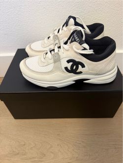 Chanel CC Low-Top Sneakers White Black