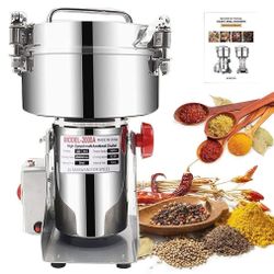 2000g Electric Grain Grinder Spice Grain Mill Stainless Steel 30s 28000RPM