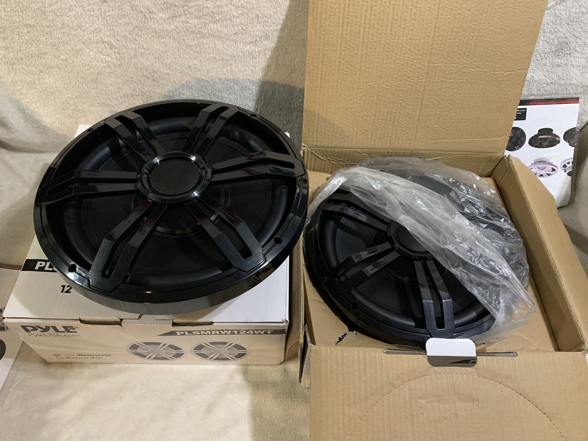 Brand New Pair Pyle 12" Slim Mount Marine  Grade Subwoofers 