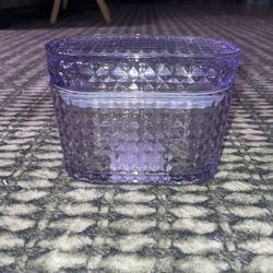 Purple Lilac Glass Storage Container