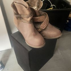 Rock Candy Suede Light Brown Ankle Boots 