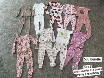Baby Girl Pajamas Size 2T Bundle $35