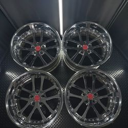 WEDS KRANZE LXZ 5X114 | (19X11 +15 / 19X11.5 +15) | ORIGINAL CHROME FACES / HIGH POLISHED LIPS 
