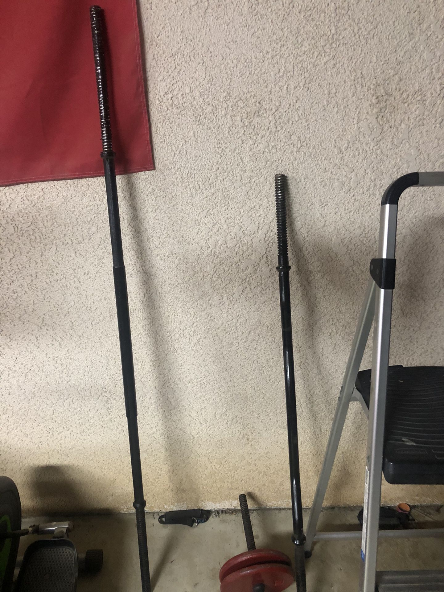 Two Standard Bars For Sale, One Is a Regular Bar And The Other Is A Curl Bar