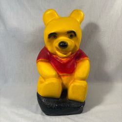 Vintage Disney Winnie the Pooh Painted Plaster Coin Bank
