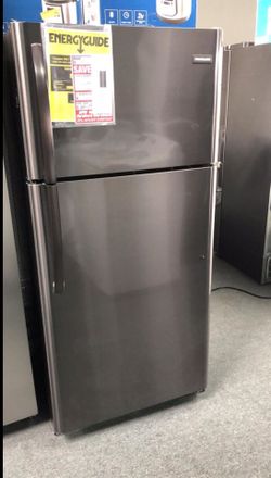 Fridge refrigerator top freezer black stainless steel Original price $899 our price $575 only