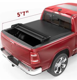OEDRO Soft Quad Fold Tonneau Cover Four Fold Truck Bed Covers Compatible with 2009-2026 Dodge Ram 1500 (Inclu. Classic & New) 5.6' Bed Without Ram Box